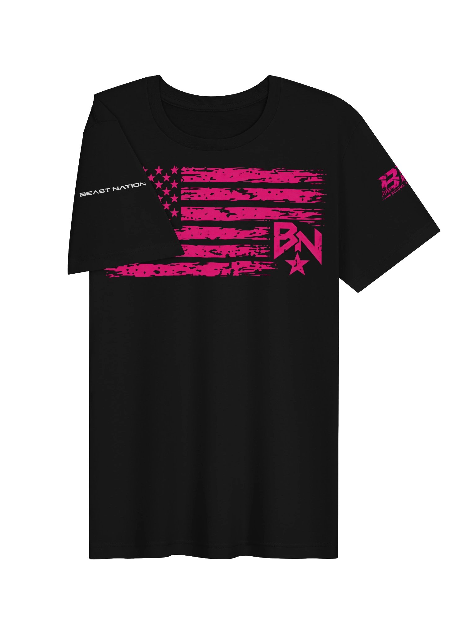 Copy of Beast Nation | Distressed American Flag Tee Pink product image (3)