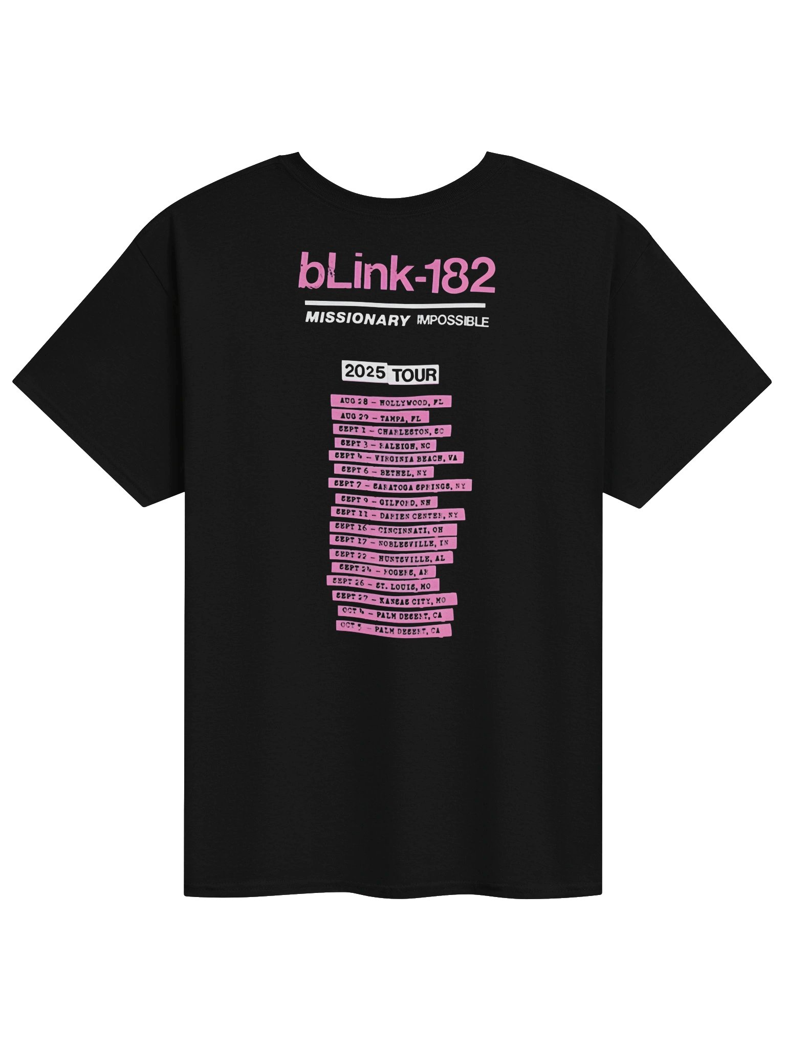 Blink-182 Missionary Impossible Tour Black T-Shirt product image (2)