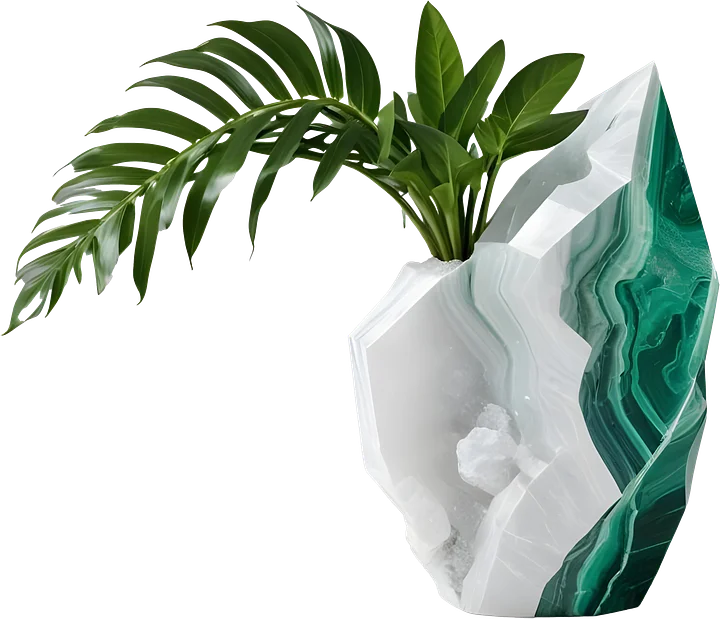 Aurora Verde - Vase Quartz & Malachite png product image (1)