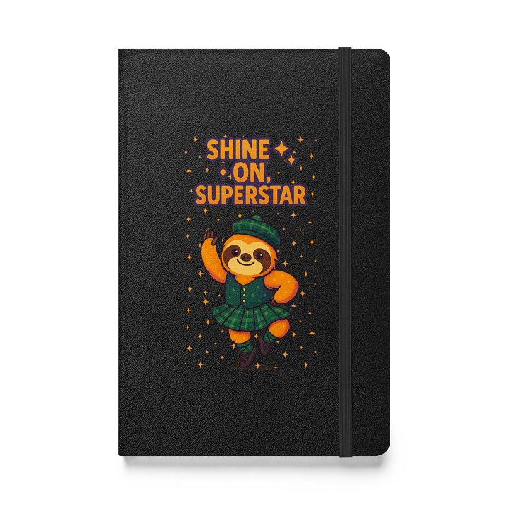 Shine On, Superstar – Cute Highland Dance Sloth Journal (Hardcover, 7 Color Options) product image (1)