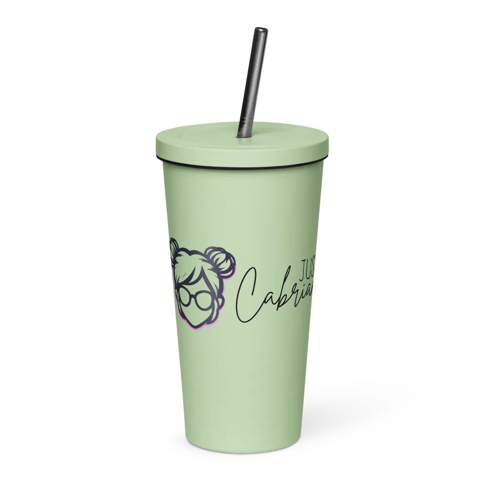 JustCabrian Logo Insulated Tumbler with straw product image (2)