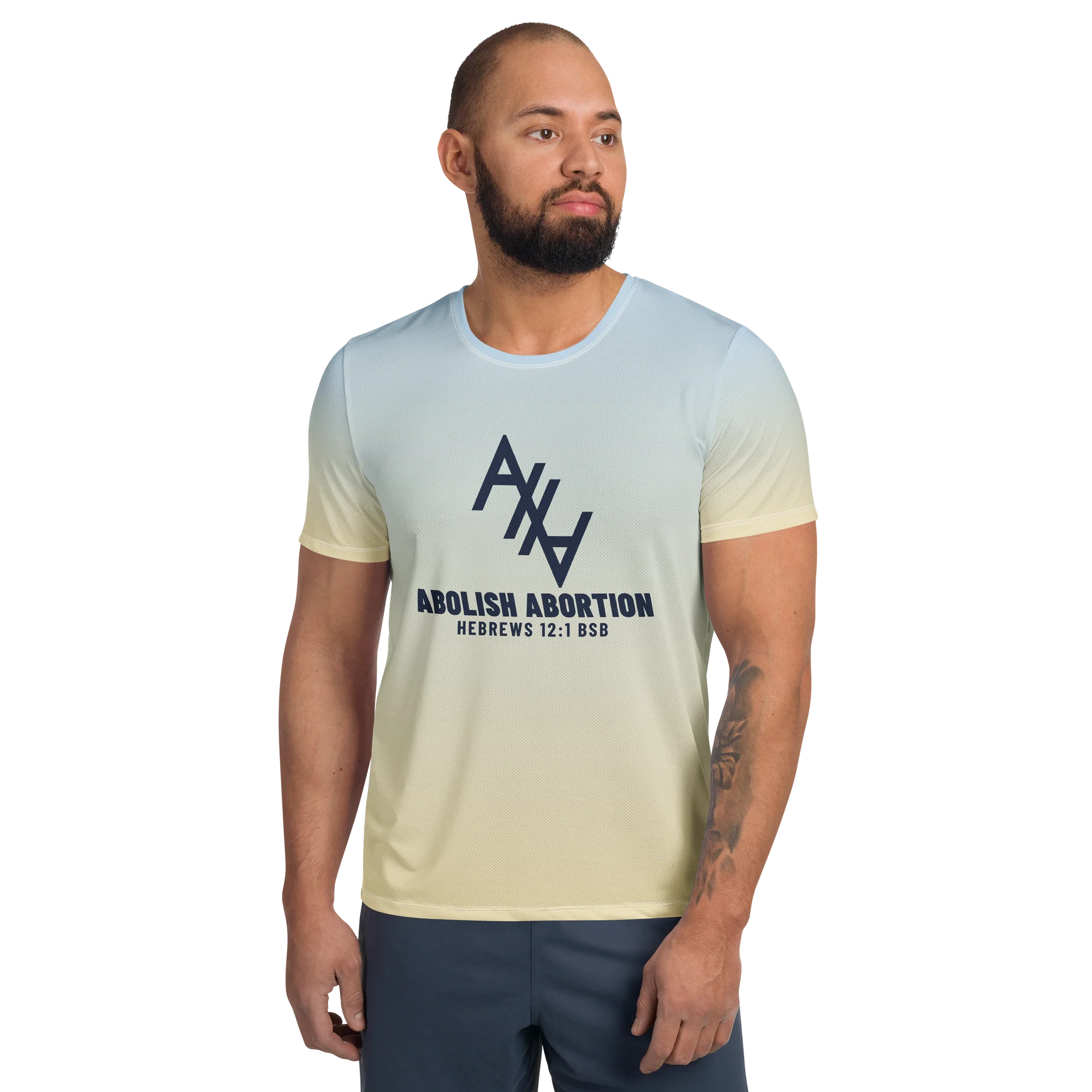 Sunrise Athletic Tee — Let Us Run With Patience product image (1)