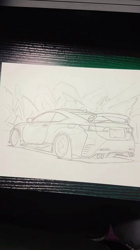 9x12” started #lexusrcf #sportscar #cardrawing #artistsofinstagram #freehand