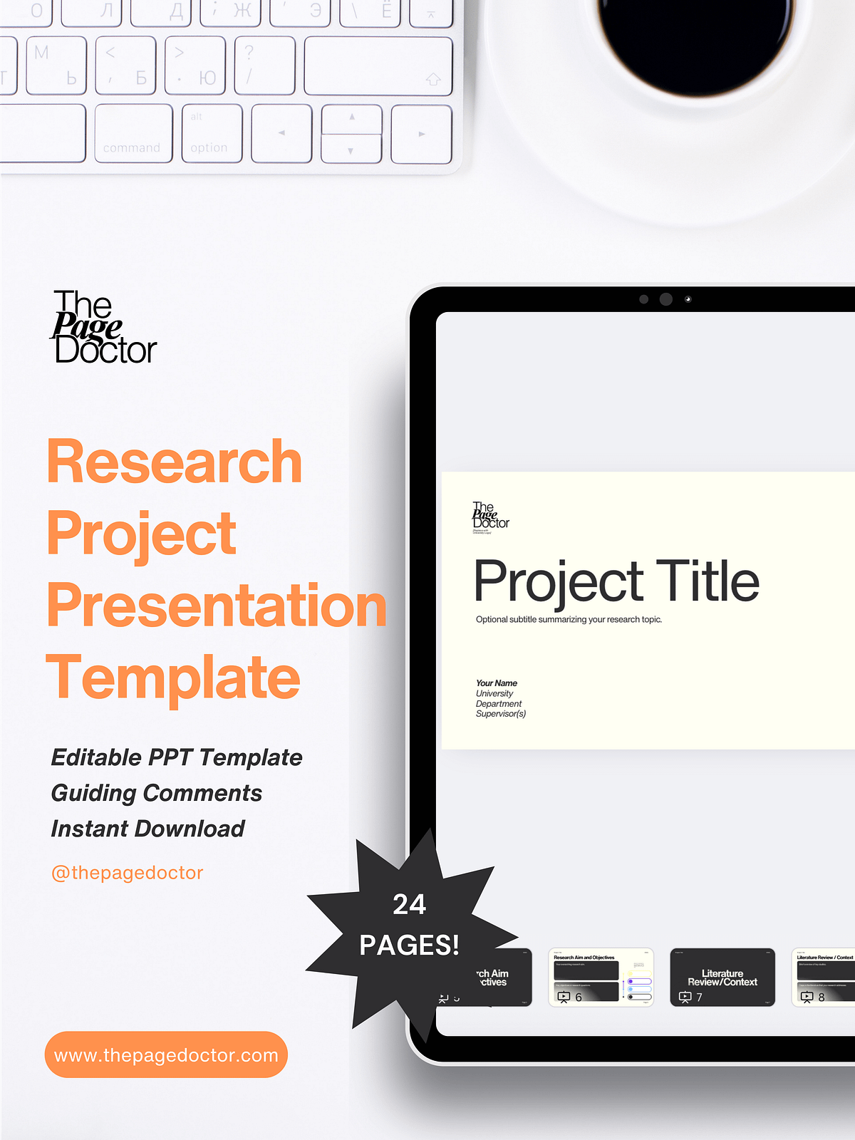 Research Project Presentation Template | Editable | Dr Amina Yonis