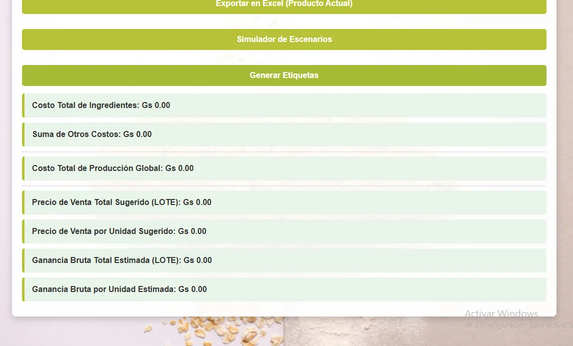 Aplicación para calcular tus costos de producción CalcCostos 4.0 PRO product image (8)