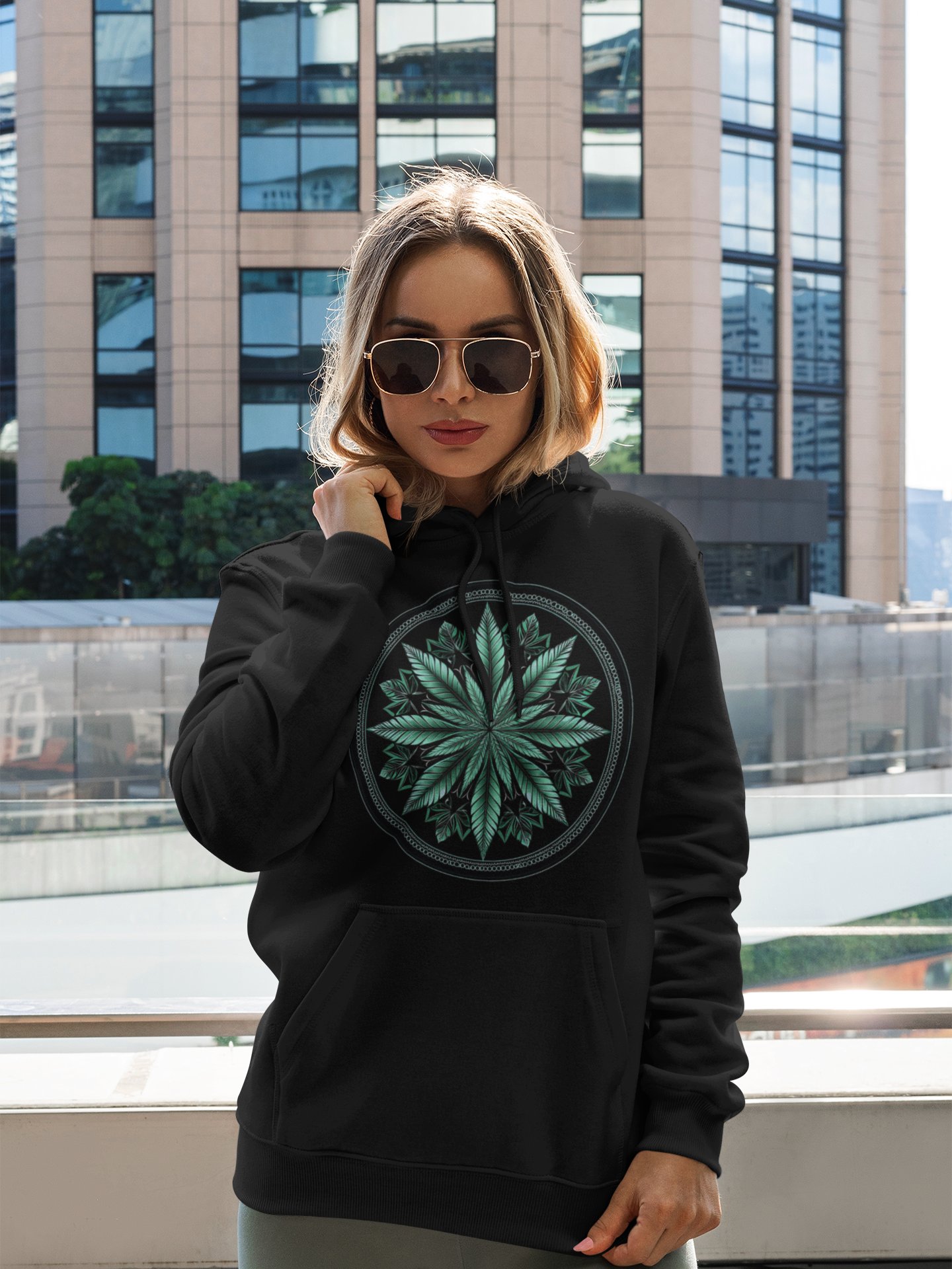 High Vibes Marijuana Mandala Premium Unisex Hoodie product image (1)