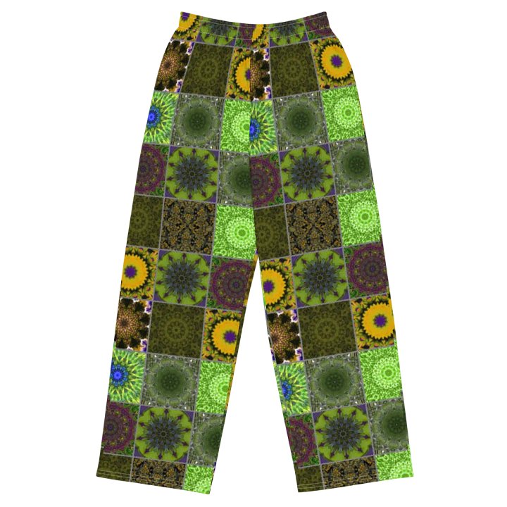 Green Crazy Quilt Wideleg Pants product image (2)
