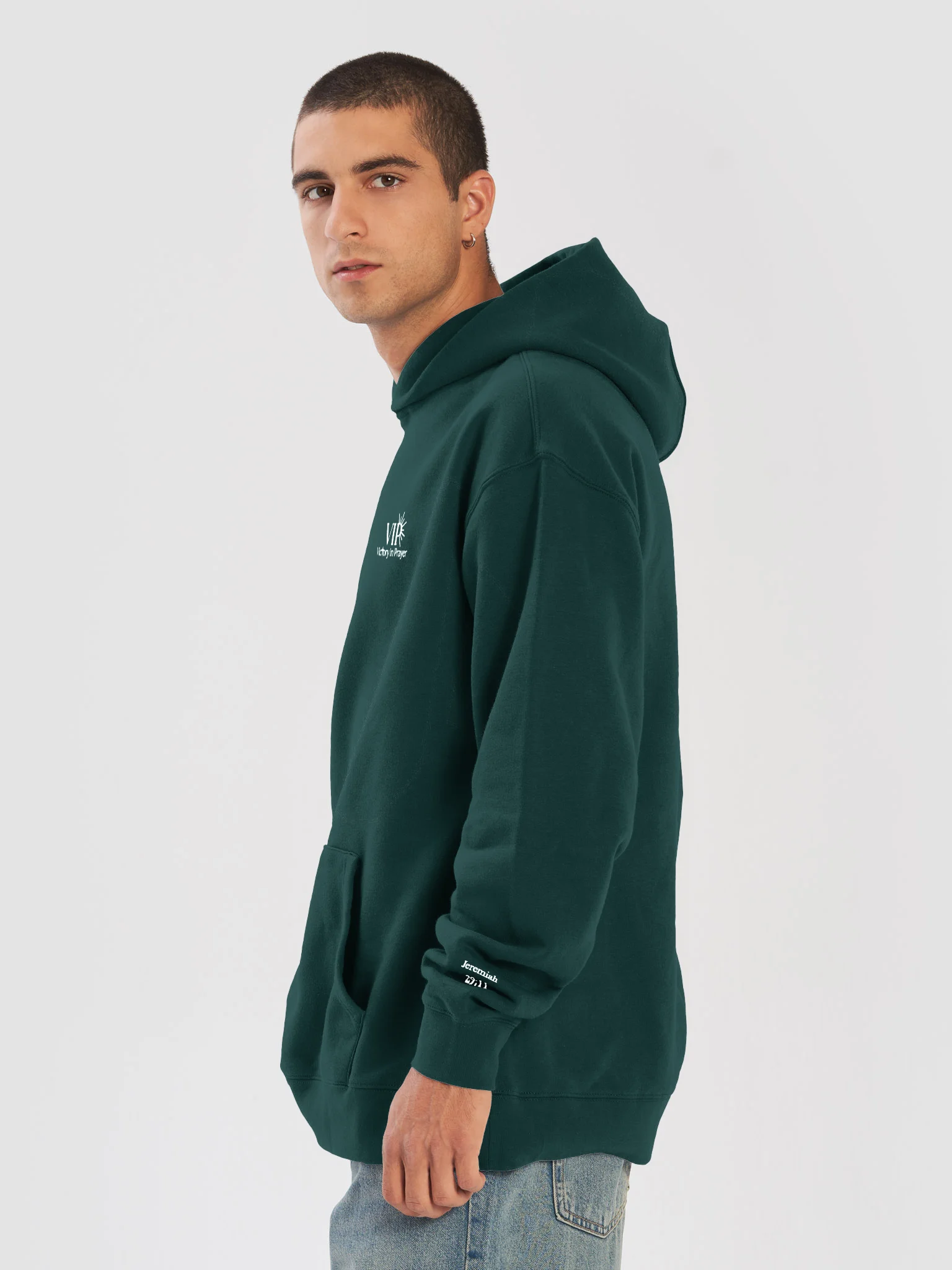Embroidered Unisex VIP Hoodie with Jeremiah 29:11 on sleeve product image (8)