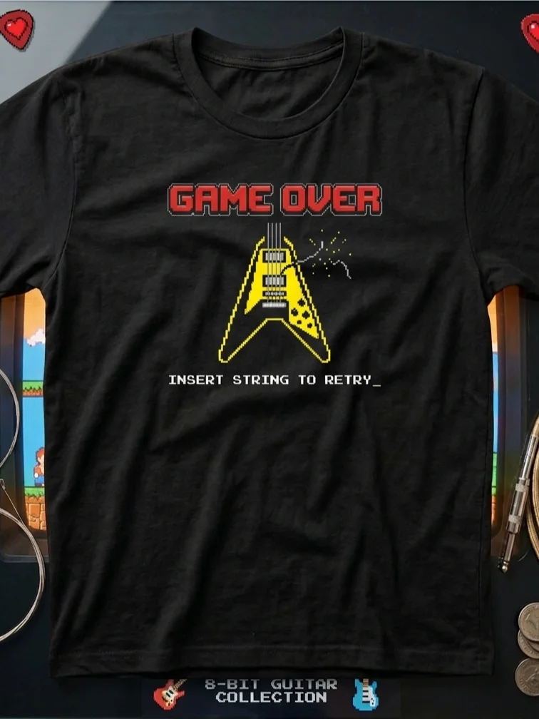 Game Over Flying V - Funny Guitar & Retro Gaming T-Shirt product image (1)