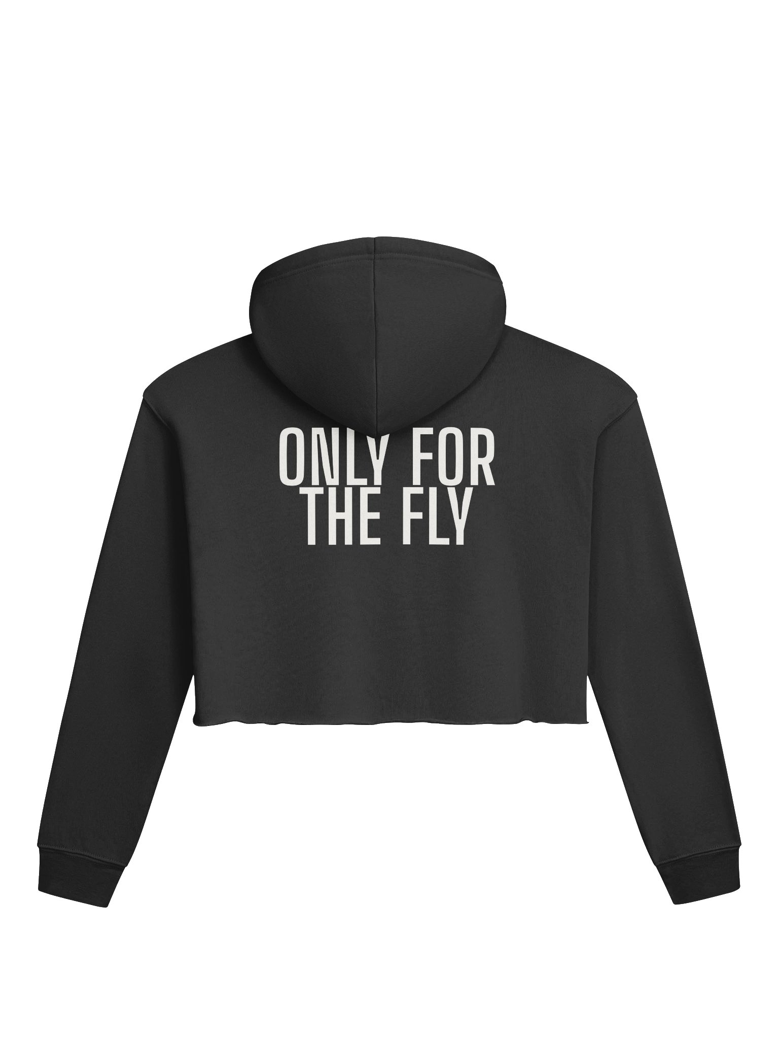 WOMEN'S BLACK CROP TOP HOODIE product image (2)