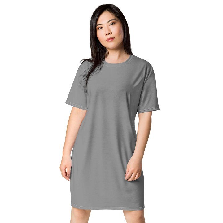 Noble Grey Oversized T-Shirt Dress | Stretchy Fabric | Casual or Formal Style | Sizes 2XS-6XL | Exclusive Design product image (1)