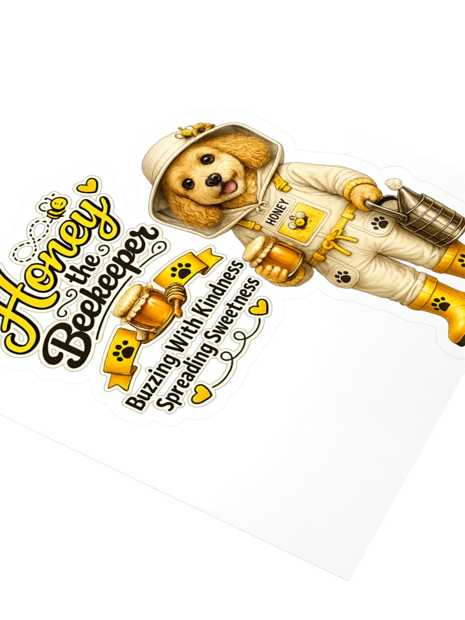 Honey the Beekeeper Dog Kiss Cut Sticker product image (3)