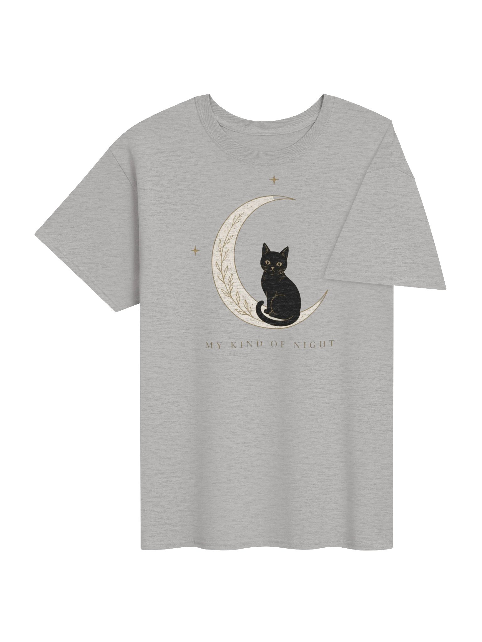 Black Cat Moon T-Shirt – My Kind of Night Celestial Cat Design product image (37)