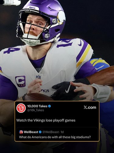 This is what Minnesota Vikings fans do in their big stadium...

#minnesotavikings #nflmemes #minnesota