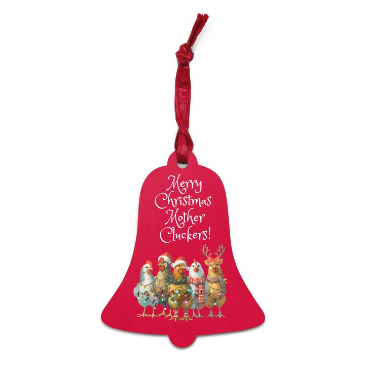 Christmas Chickens Wooden Bell Ornament product image (2)