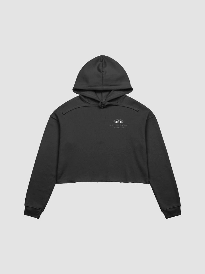 Botanical Camera Logo Crop Top Hoodie (White Logo) product image (3)