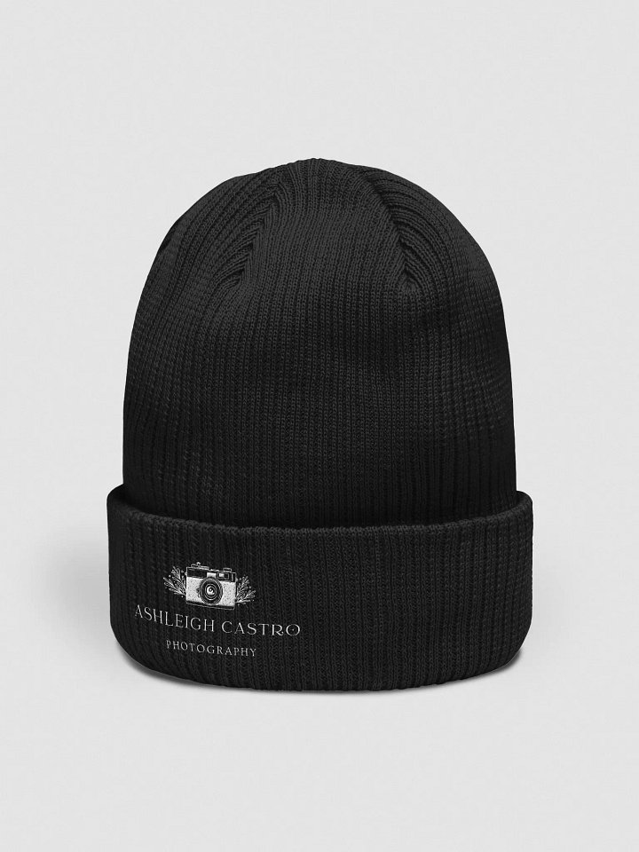 Botanical Camera Organic Ribbed Beanie (White Embroidery) product image (8)