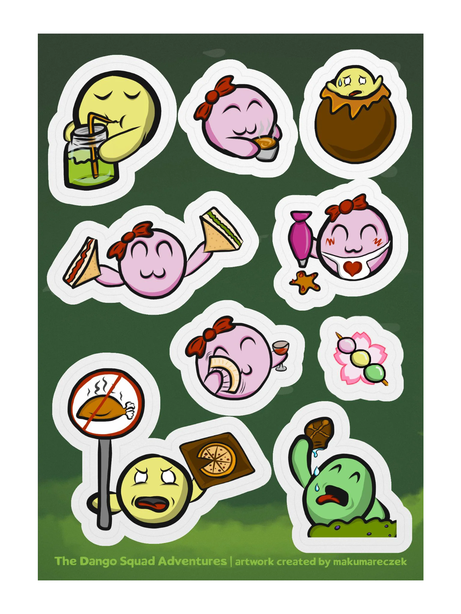 Dango Food & Snacks Set - Kiss Cut Sticker Sheet product image (1)