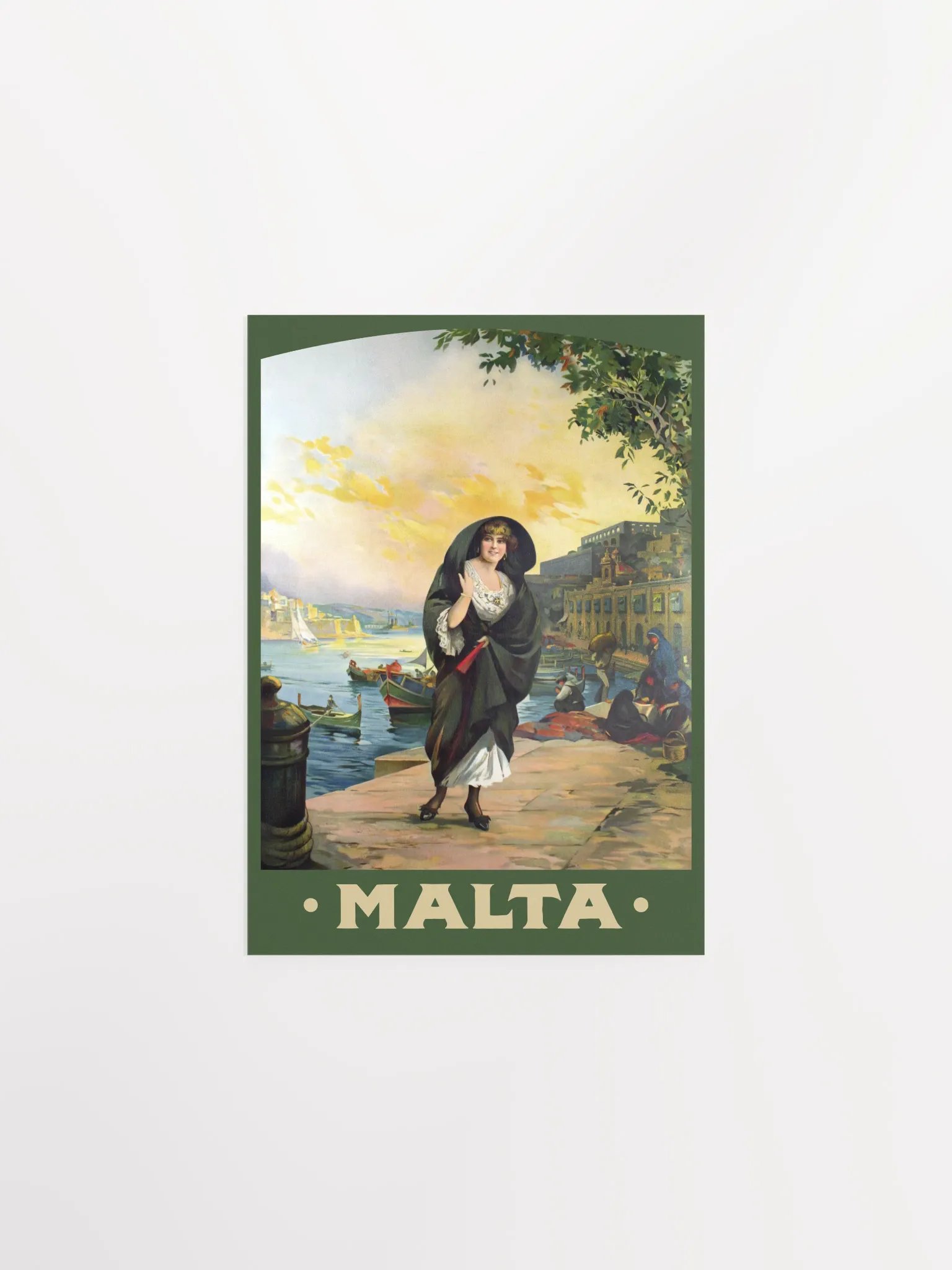 Malta, Valletta 1910s — retro travel poster, vintage travel print, retro travel wall art, retro wall art, triptych wall art product image (7)