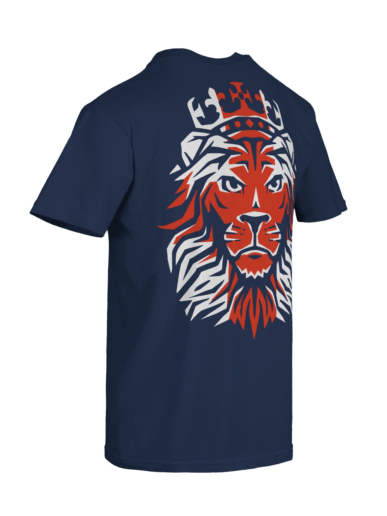 Navy Blue Lion King England T-Shirt | St George's Cross Heraldry Graphic Tee product image (8)