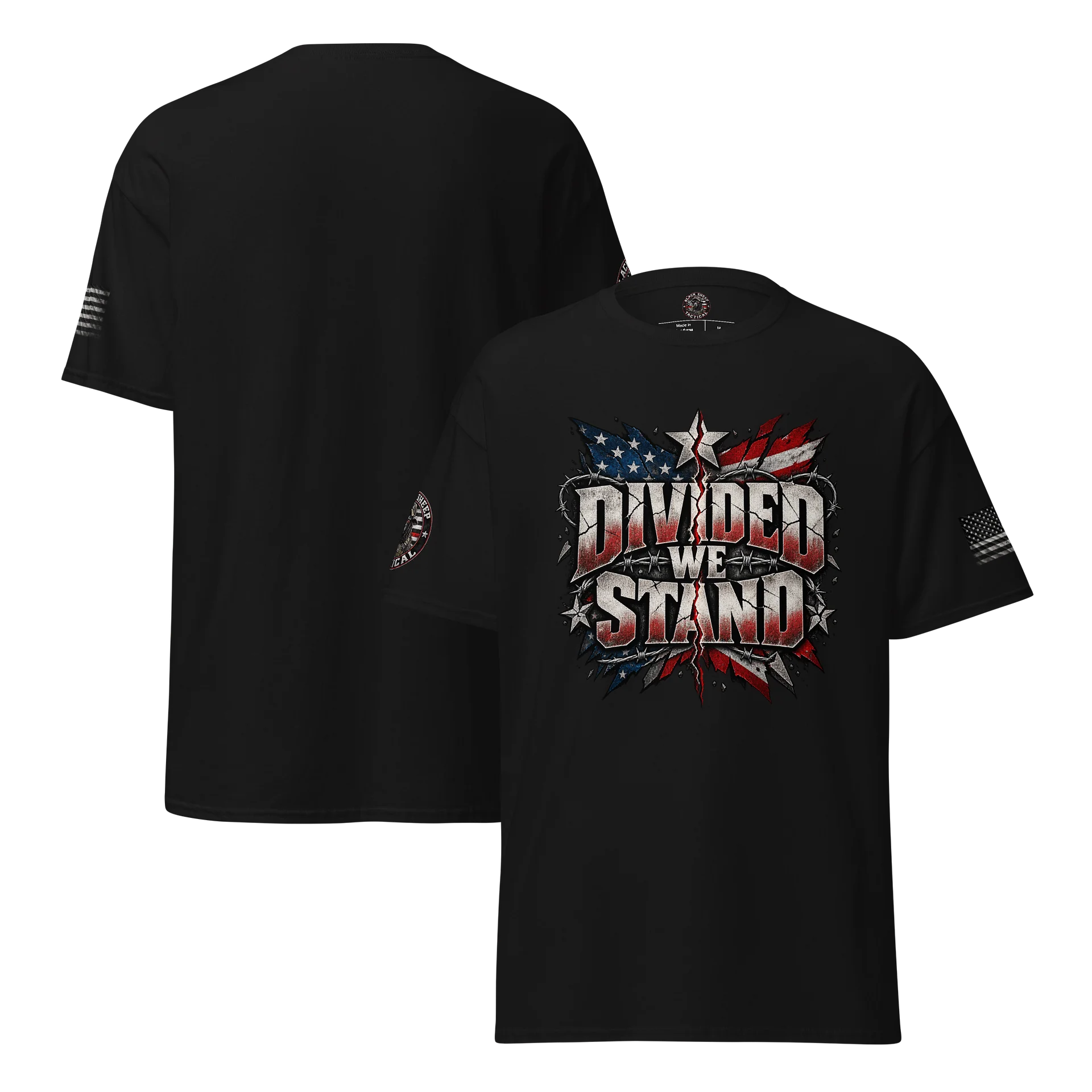 Black unisex Gildan shirt Divided we stand product image (3)