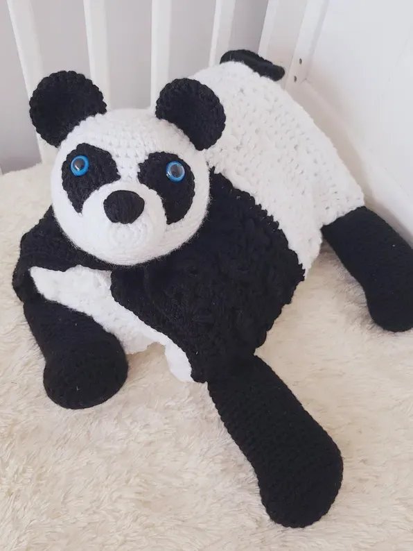 Jungle Panda Crochet Baby Blanket PATTERN - Amigurumi Toy Lovey PDF Pattern - Crafting Happiness product image (8)