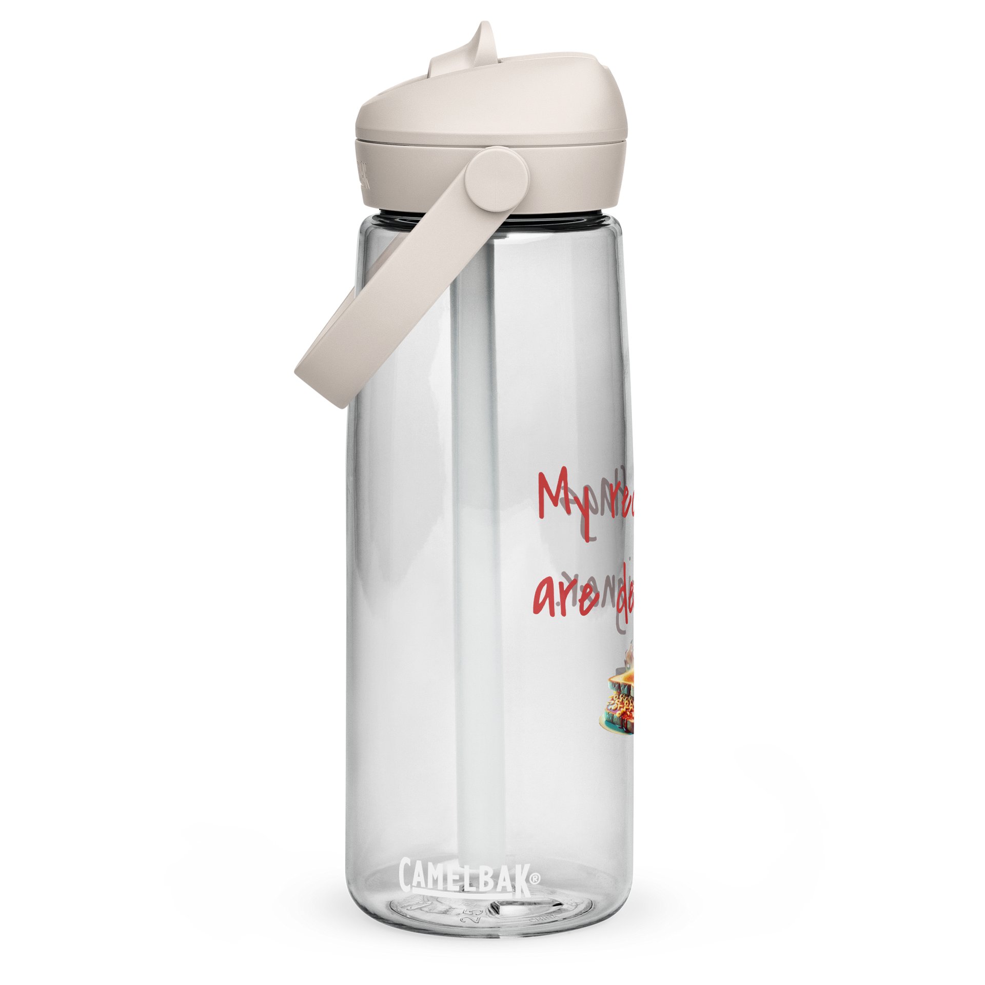 Designer Red Flags Flip Straw Water Bottle product image (2)