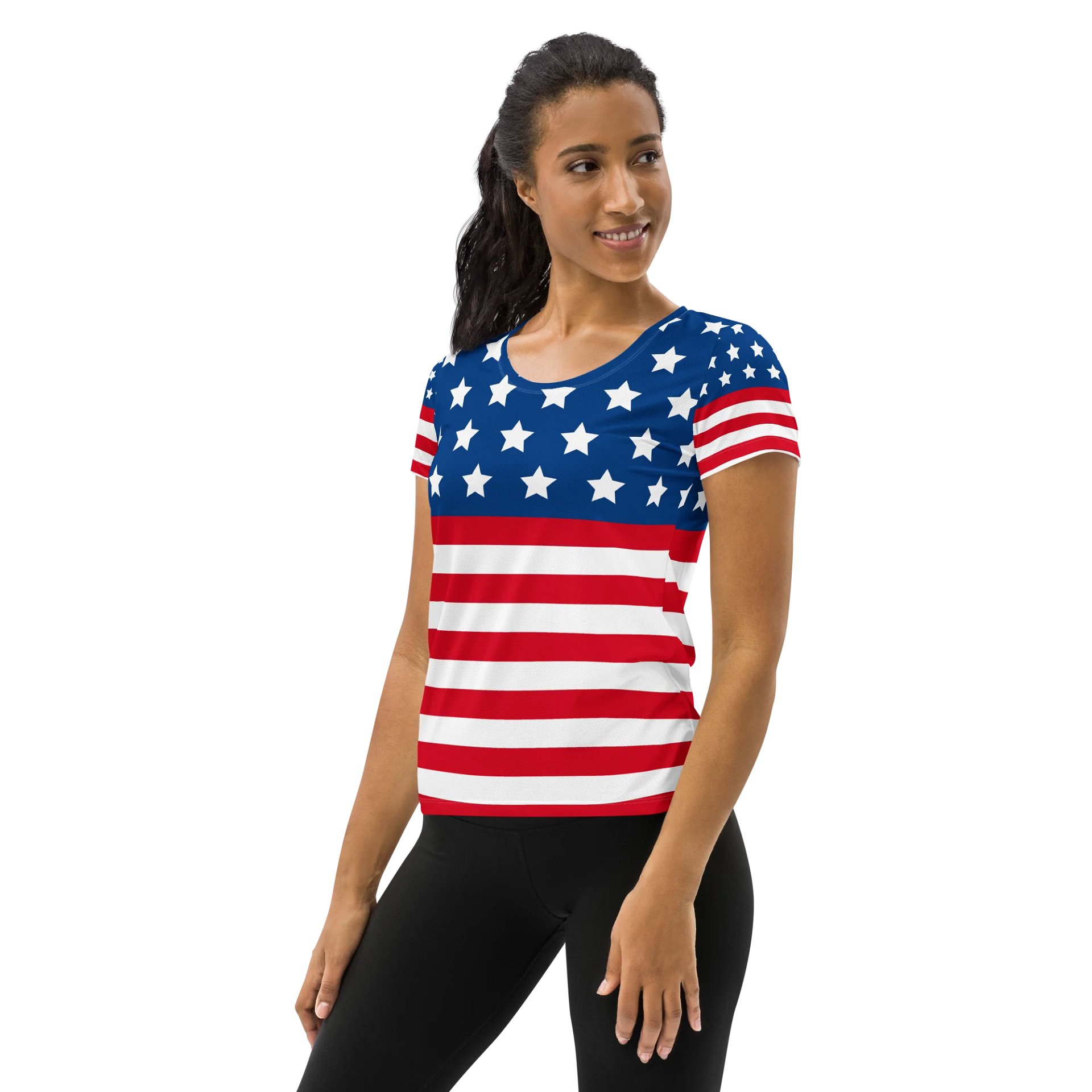 Patriotic Stars & Stripes Women's Athletic Tee product image (3)