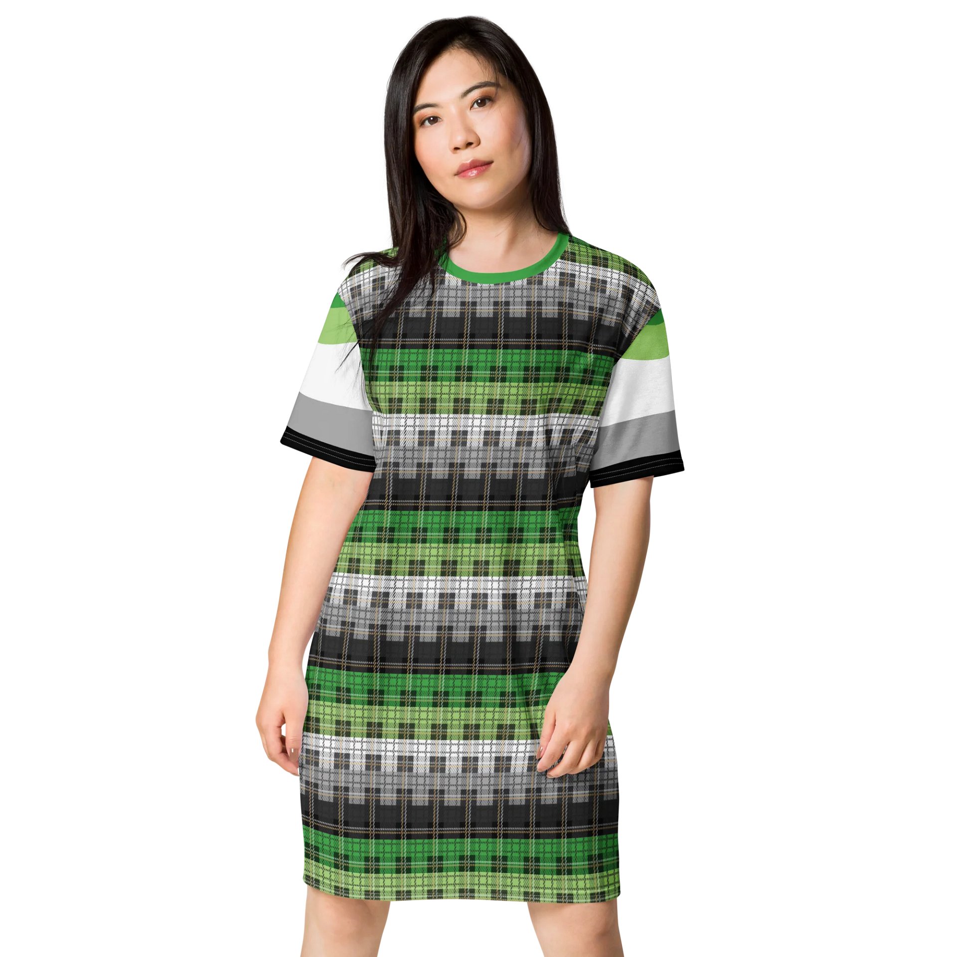 Aromantic Pride Plaid T-shirt Dress product image (1)