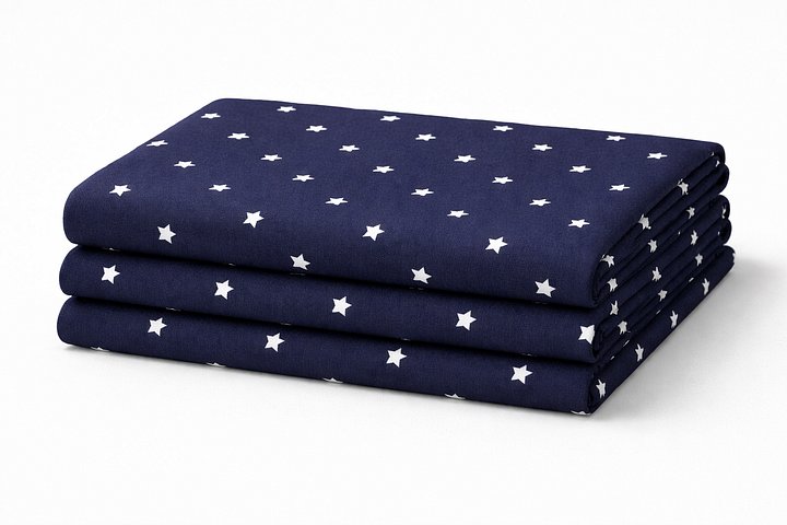 Navy Blue & White Stars DBP Fabric product image (1)
