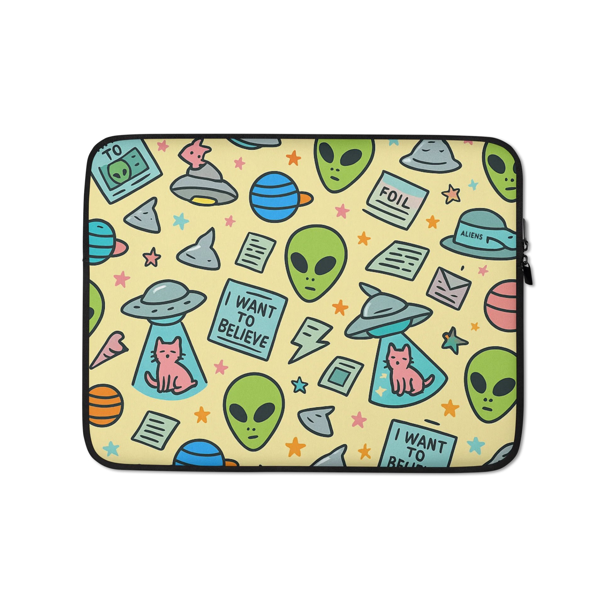 Tin Foil Hats and Cats Conspiracy Theory Laptop Sleeve product image (1)