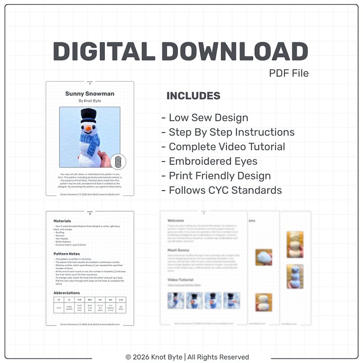 Sunny Snowman Amigurumi Pattern product image (2)
