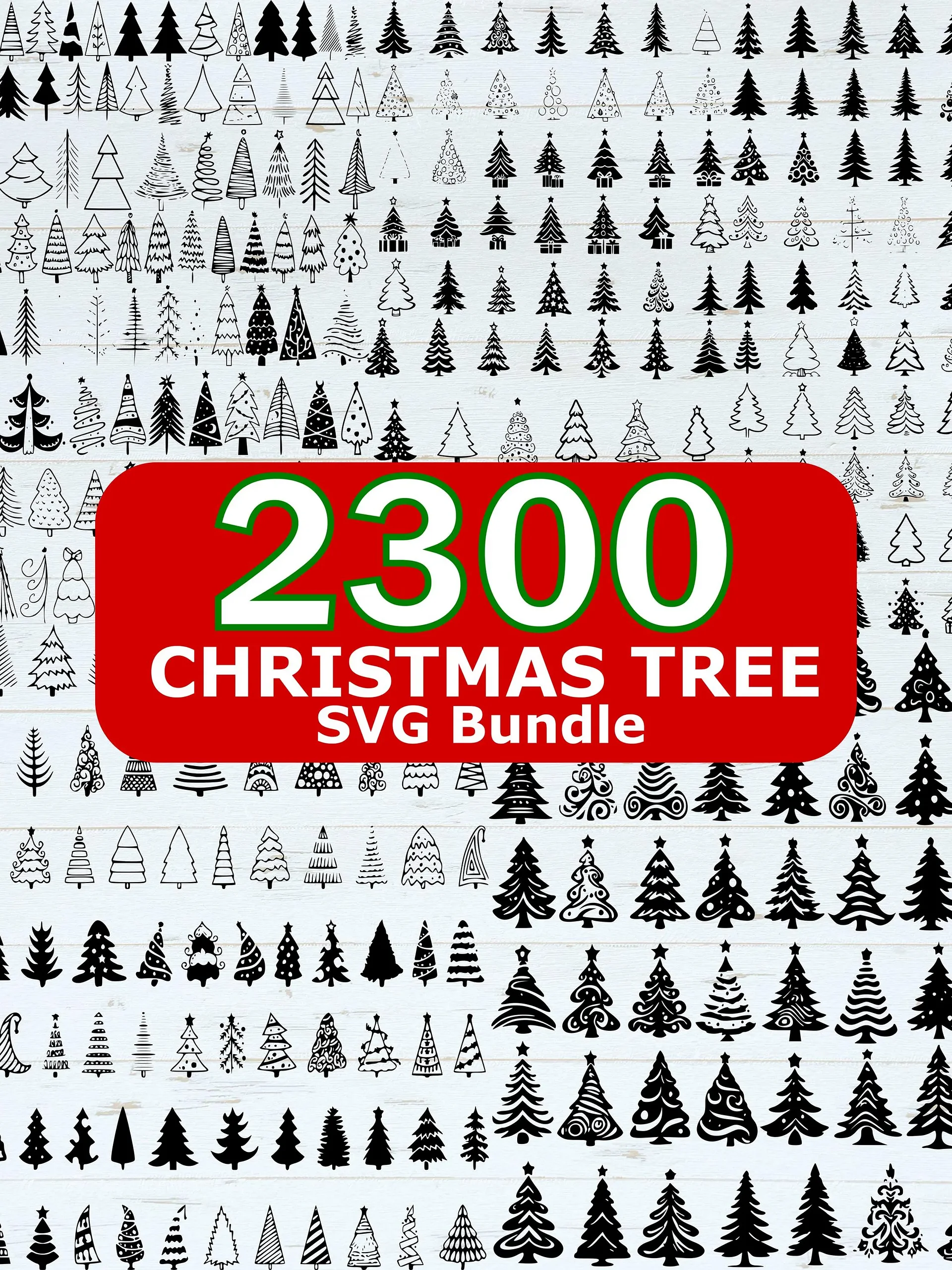 CHRISTMAS TREE SVG Bundle Christmas Tree Outline Christmas Ornaments Svg product image (1)