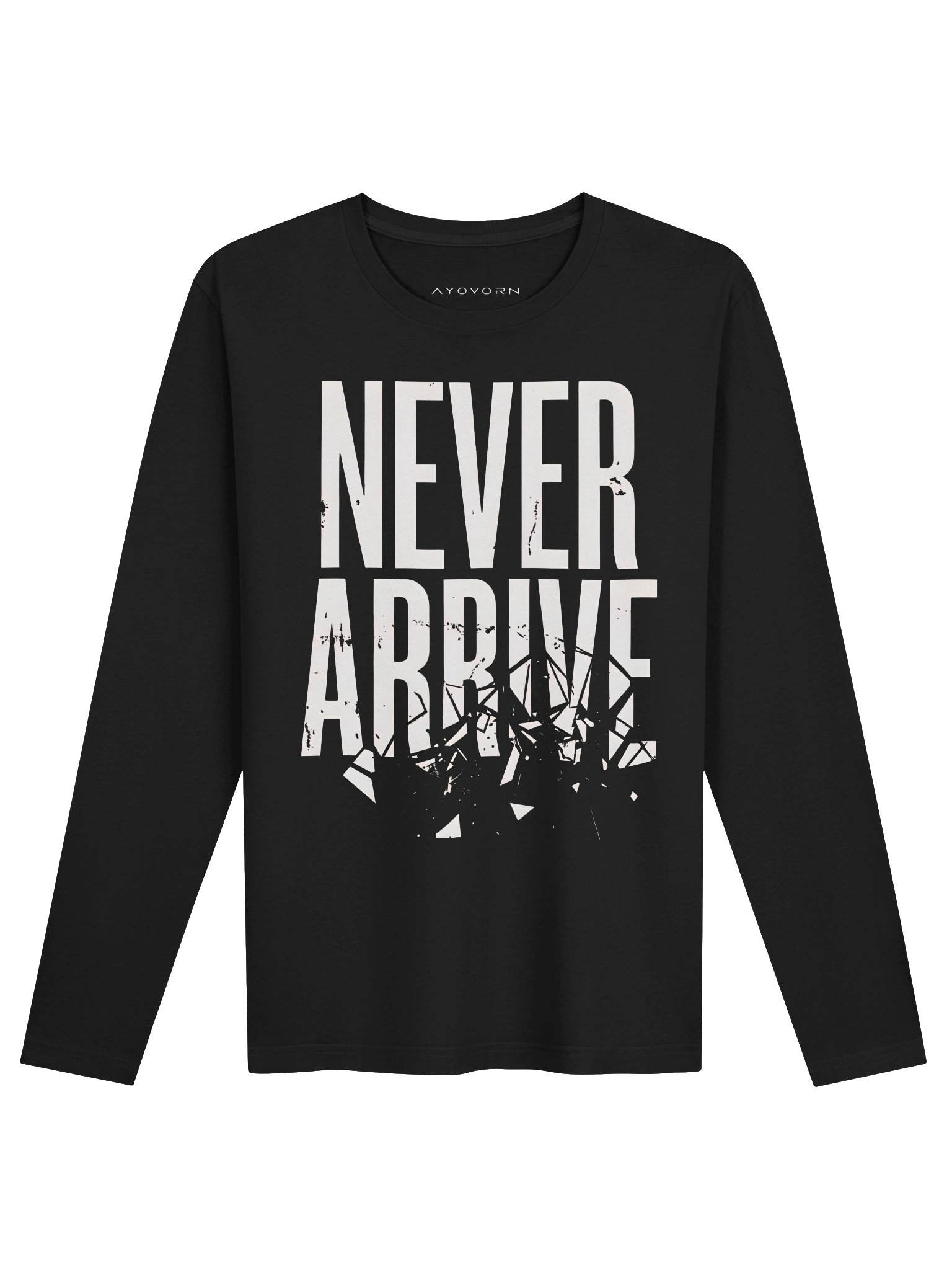 Never Arrive Shattered Text Long Sleeve Crew product image (1)