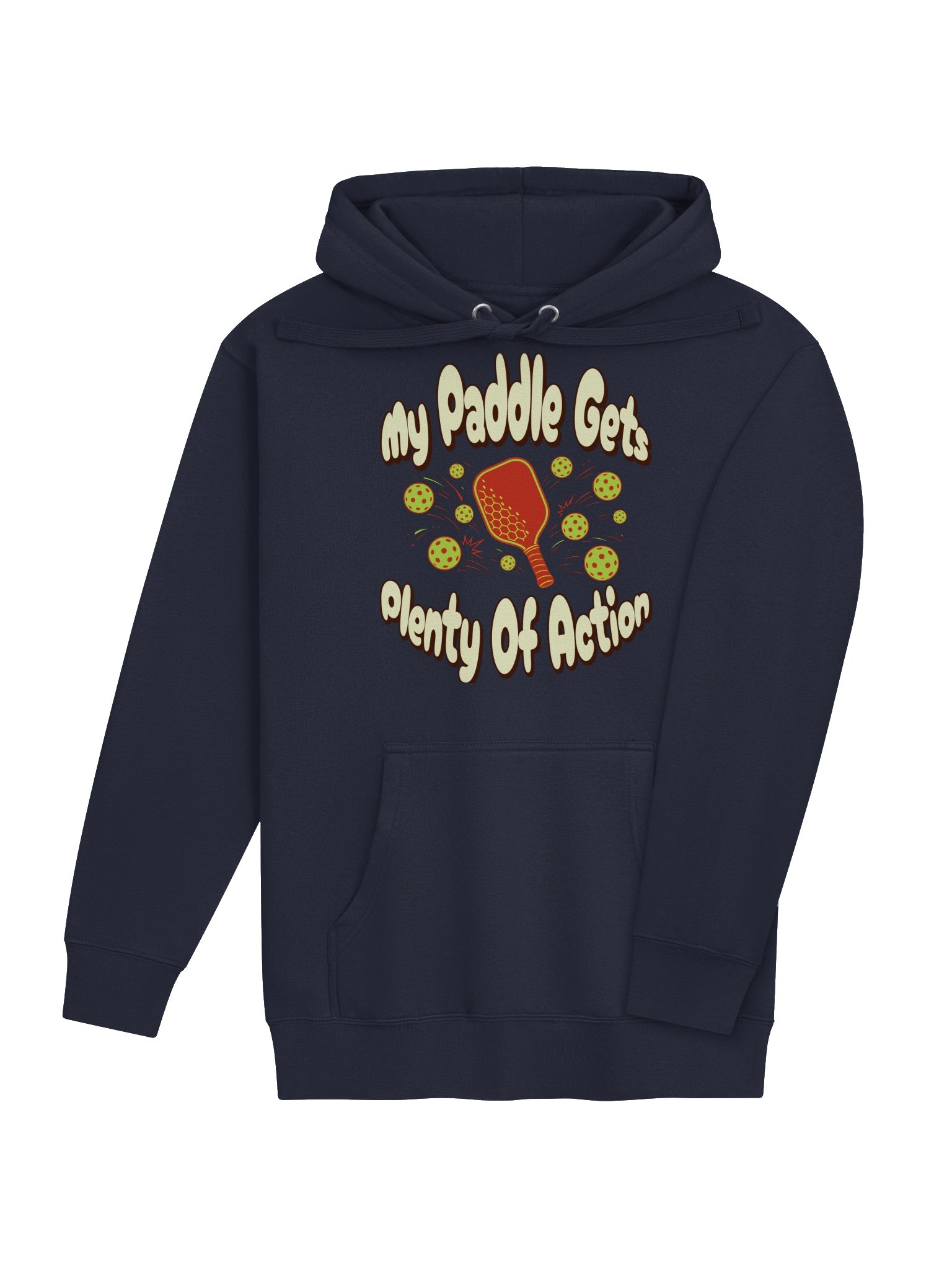 My Paddle Gets Plenty of Action Funny Pickleball Hoodie product image (3)