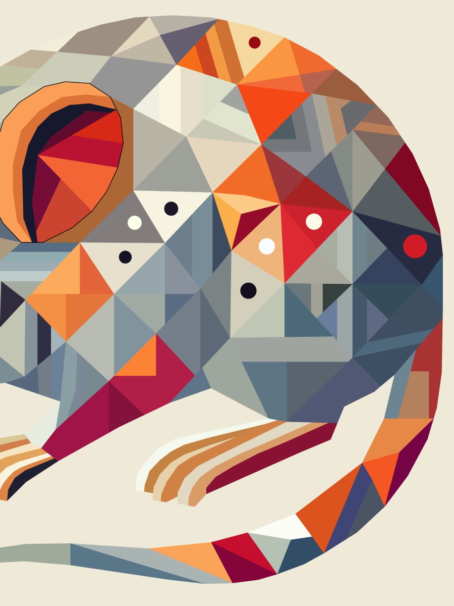 Free Geometric Mouse PNG Art - Transparent Background, Low Poly Rodent Illustration product image (2)