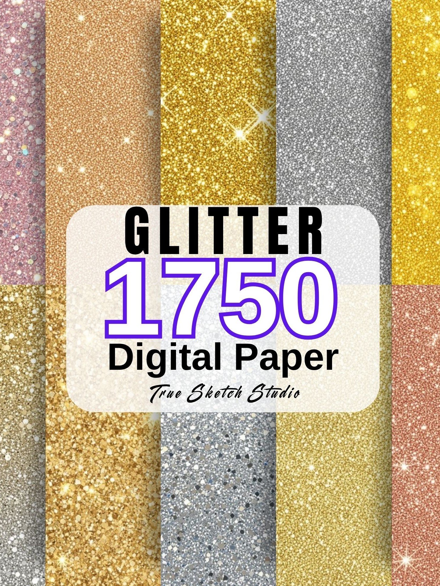 1750 Glitter Digital Paper Bundle, Sparkle Texture PNG product image (6)