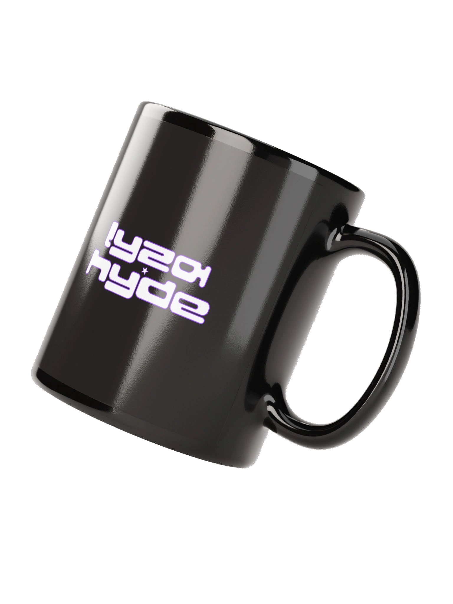 bubble logo black glossy mug product image (4)