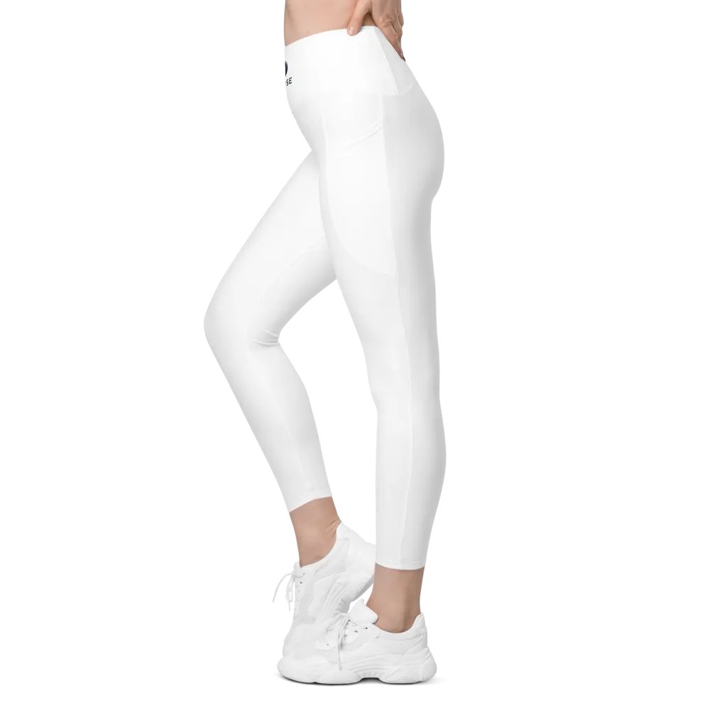 Eclipse High-Waisted Leggings with Pockets - White, Exclusive Eclipse Design product image (5)