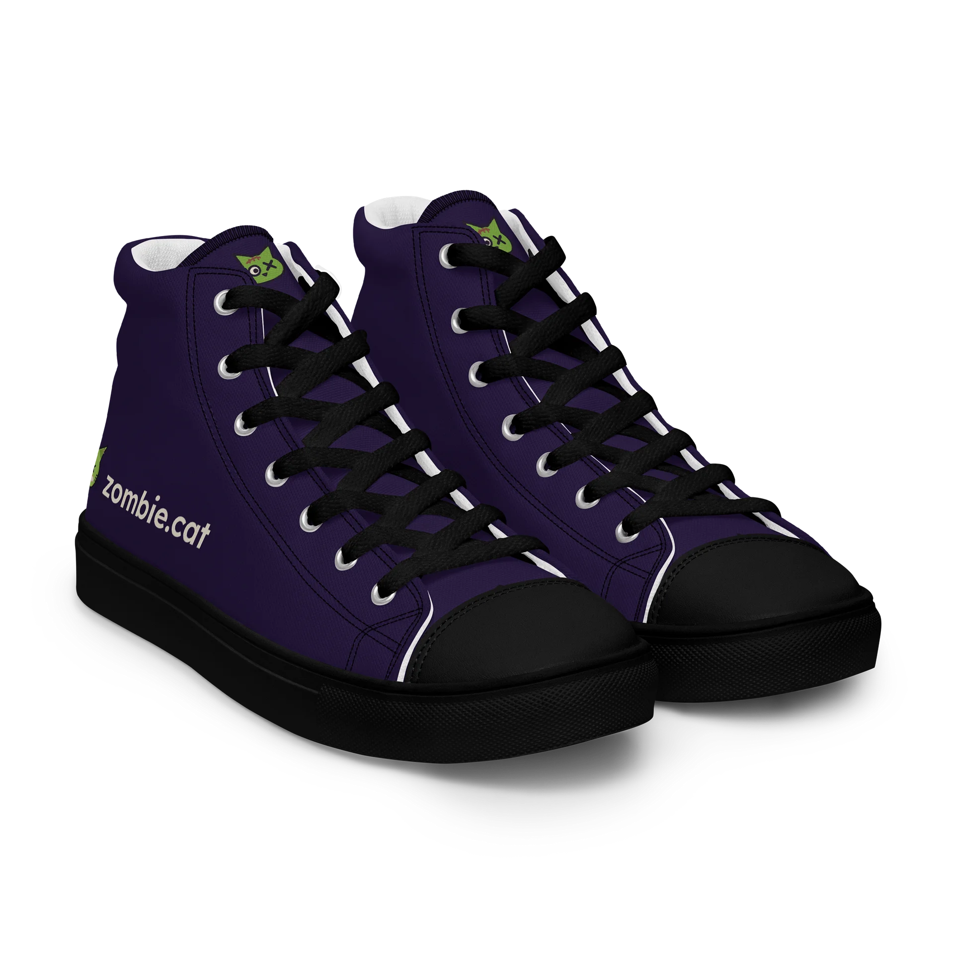 Zombie Cat Kana Men's High Top Canvas Shoes product image (11)