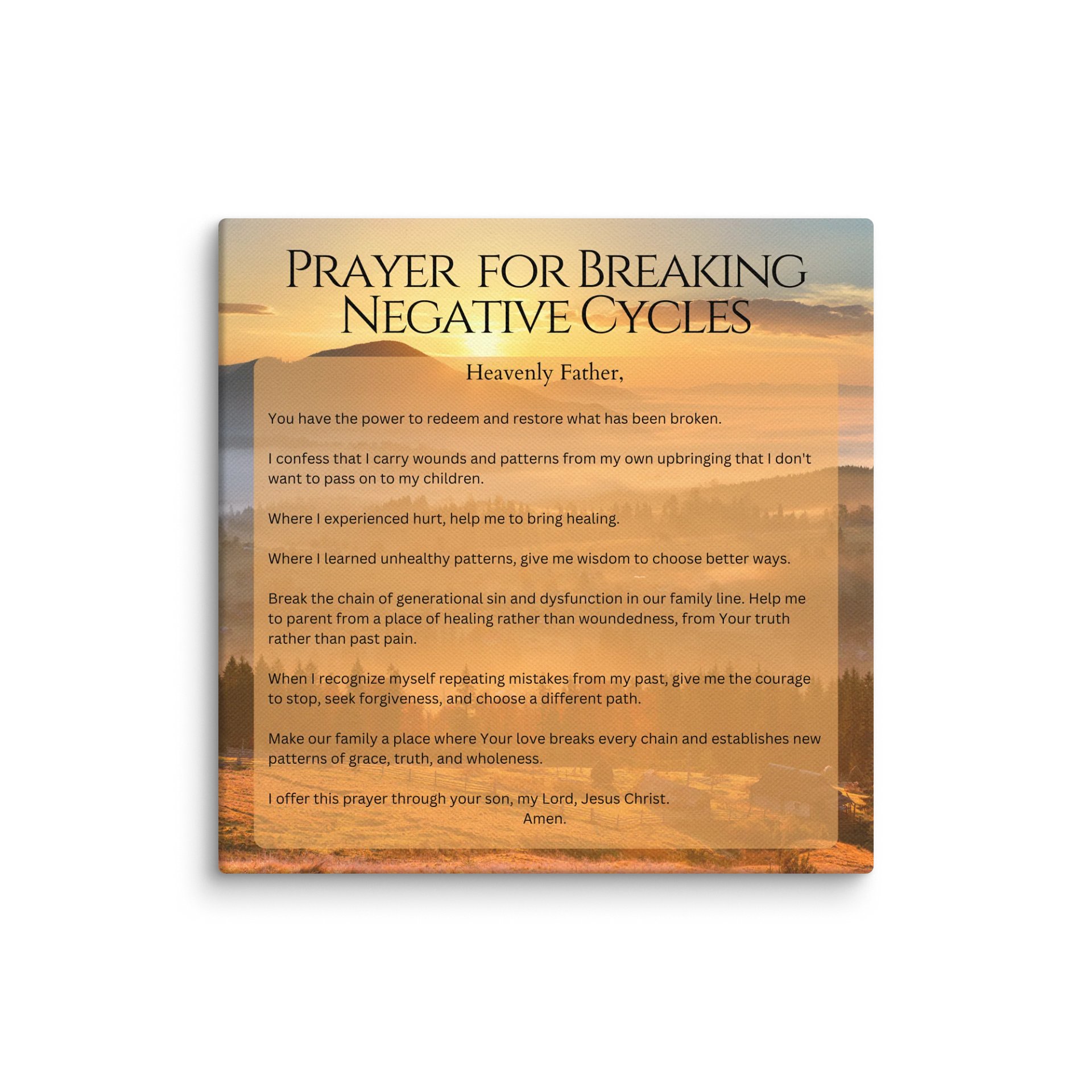 Prayer for Breaking Negative Cycles - Canvas product image (1)