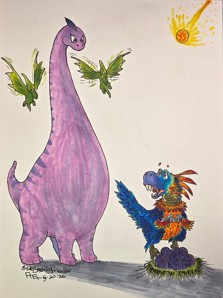 Dino final scene - Sketchy Friendler OOAK product image (1)