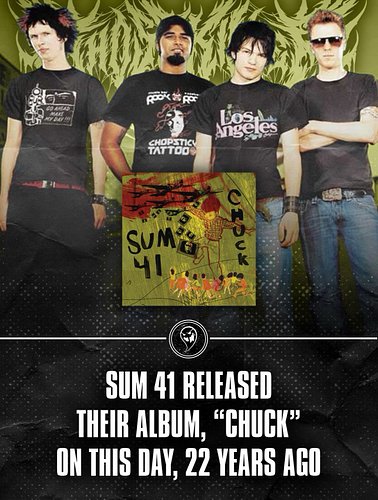 Sum 41 released their album, “Chuck,” on this day 22 years ago. Including fan favorites like “We’re All to Blame,” “Pieces” a...