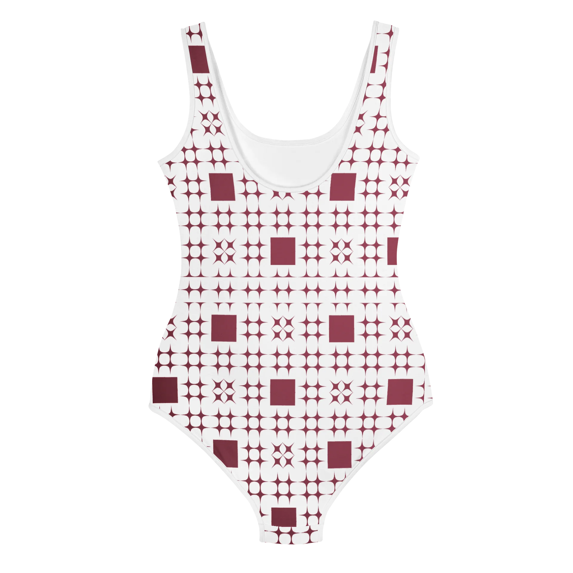 Abstract Red Pixel All-Over Youth Swimsuit product image (5)
