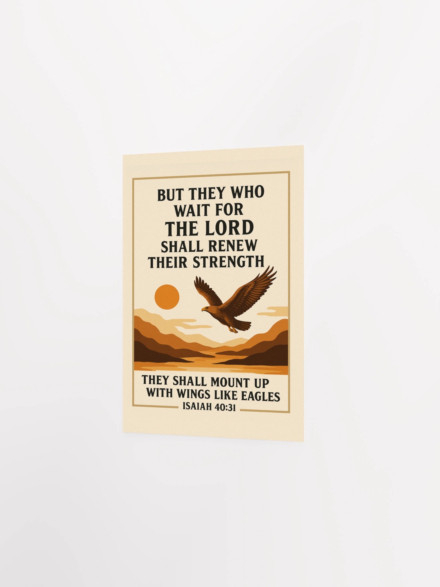 Isaiah 40:31 Vintage Christian Poster – Soar on Wings Like Eagles Scripture Wall Art product image (2)