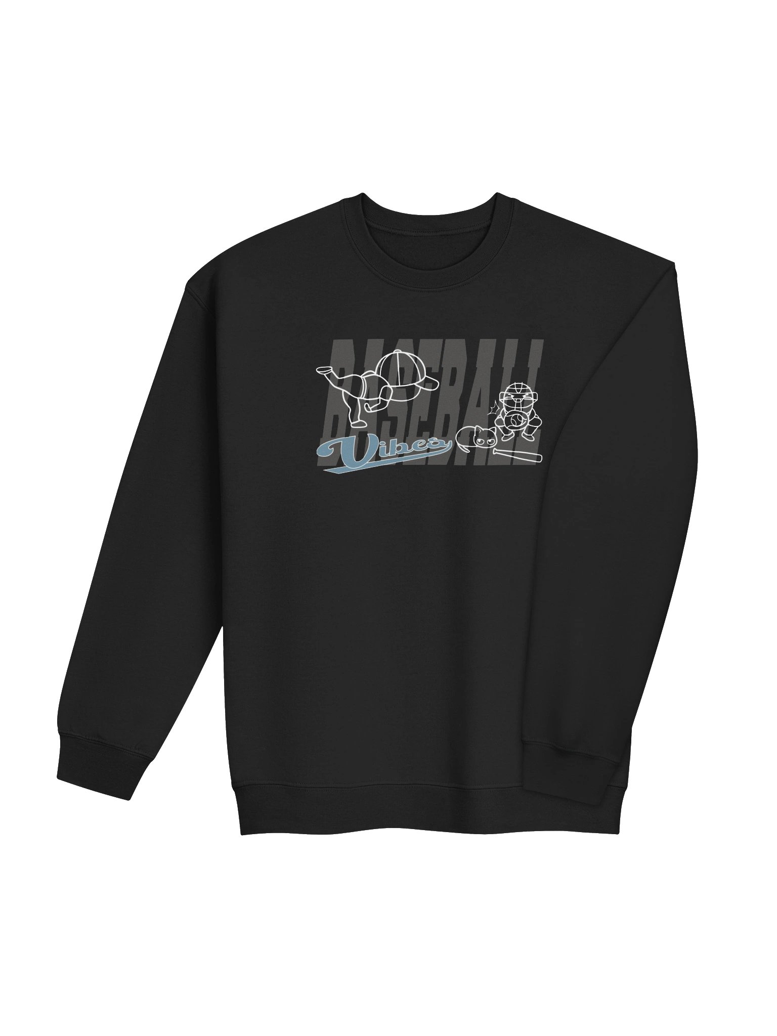 Baseball Cat (Baseball Vibes) - Unisex Adult Sweatshirt product image (3)