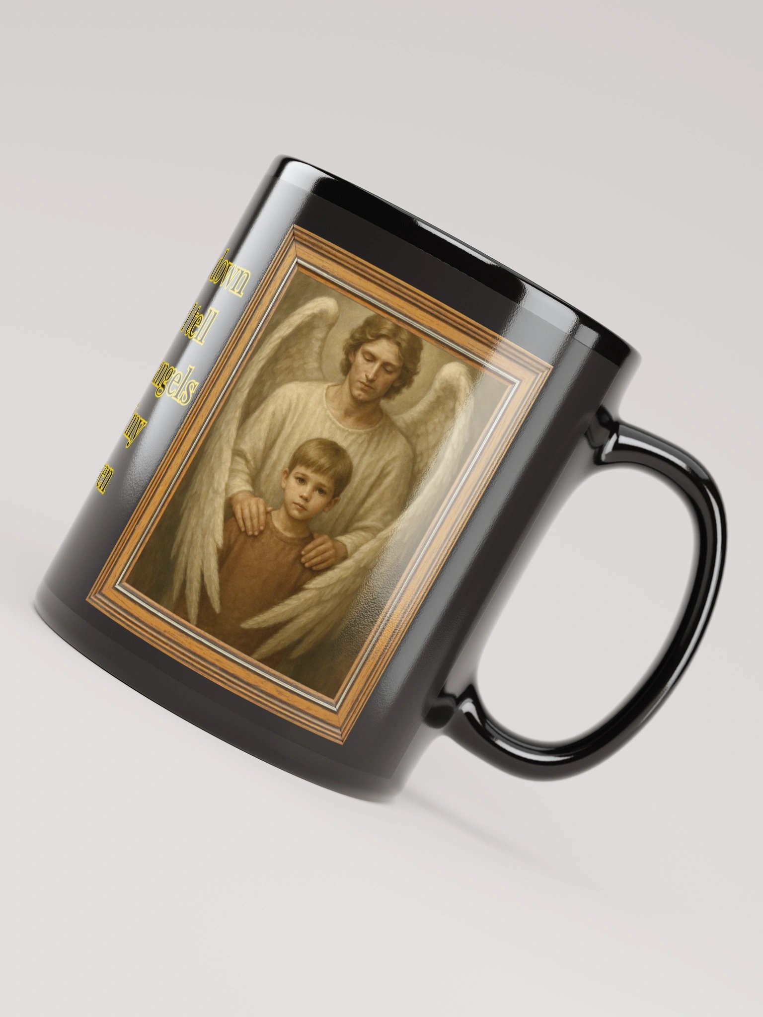 Angels Watch Over Them (Male) Glossy Black Mug product image (4)
