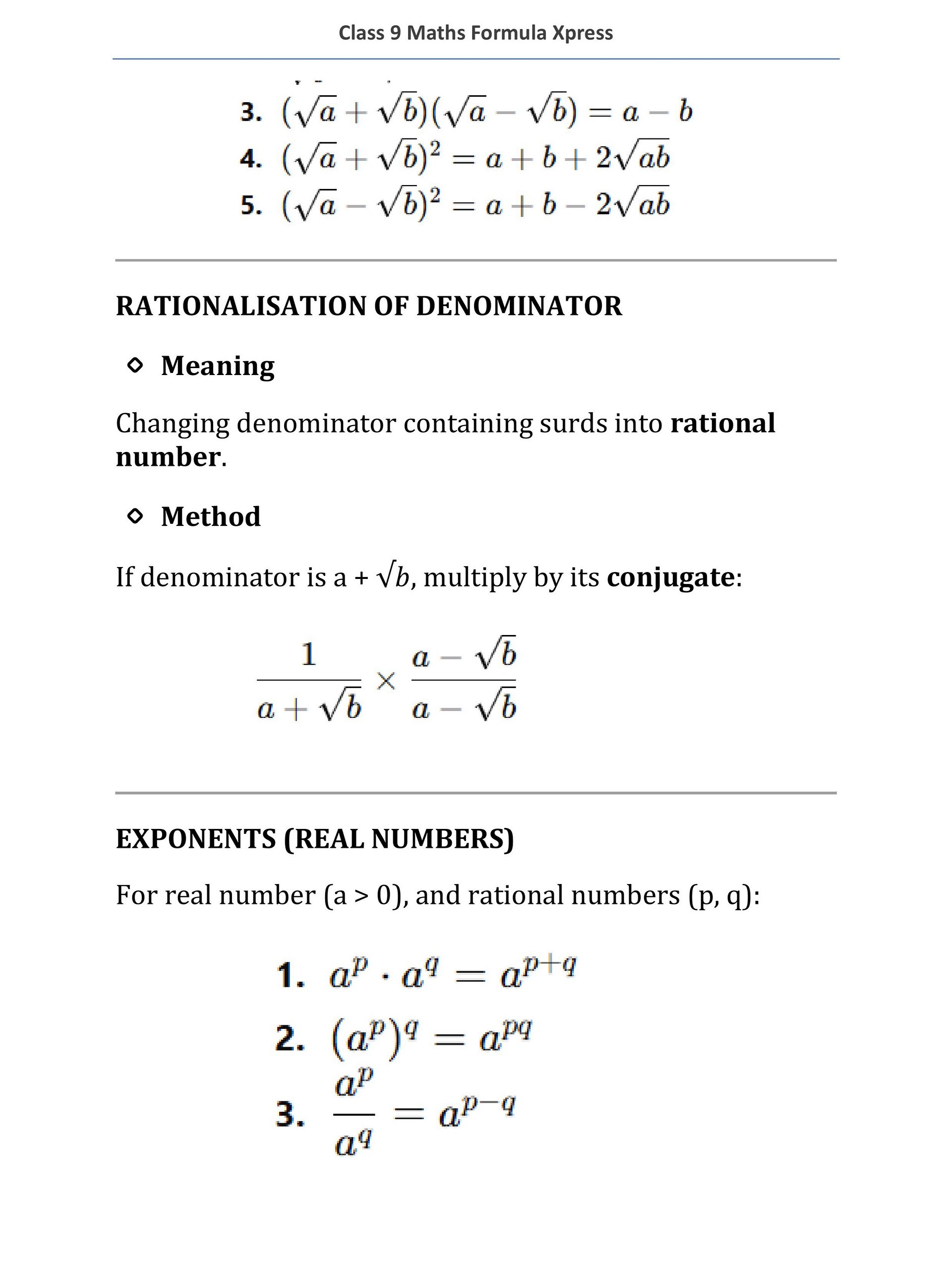 Class 9 Maths Formula Xpress product image (5)