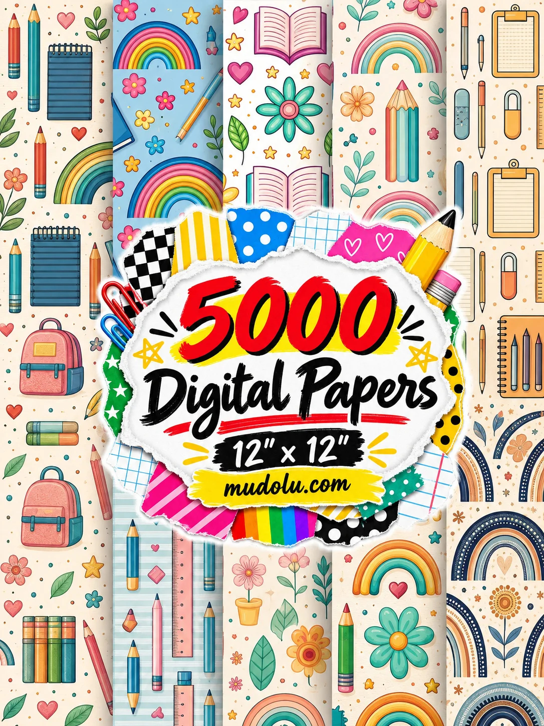 5000 School Digital Papers, Back to Classroom Scrapbook Mega Bundle product image (9)