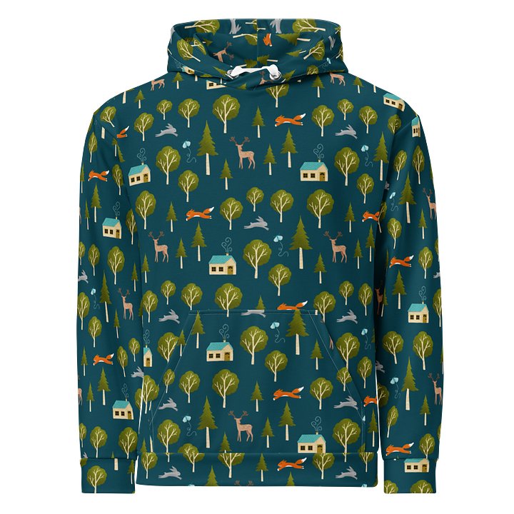 Cozy Cabin and Forest Animals Recycled Unisex Hoodie product image (1)